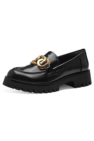 Tamaris Damen Halbschuhe 1-24790-43 Schwarz 014 Black Brush Kunstleder mit TOUCH-IT