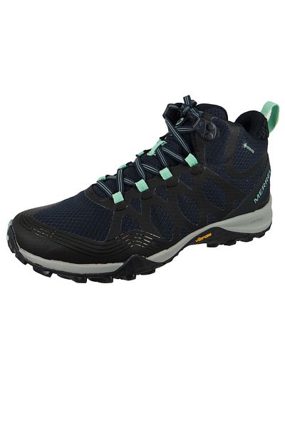 Merrell Damen Trekkingschuhe Wanderschuhe Siren 3 GTX J034280 Grau Blue Smoke Textil/Synthetik mit Vibram Me