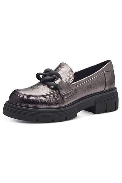 Marco Tozzi Damen Halbschuhe Loafer 2-24705-41 Grau 915 Pewter Kunstleder mit MT Feel