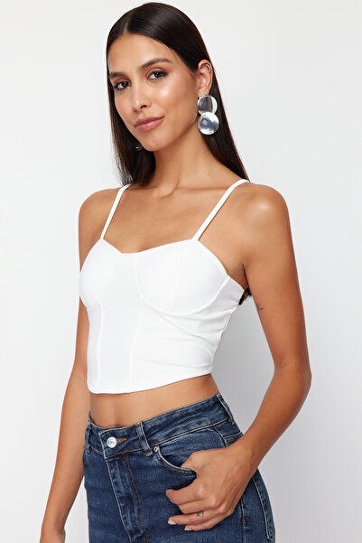 Trendyol Collection Pletená halenka s bílým úpletem TWOSS24BZ00595