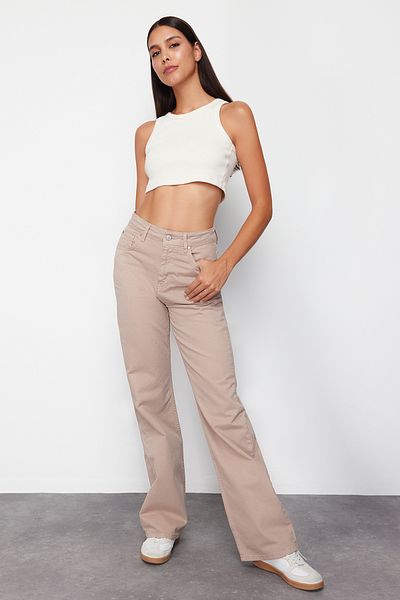 Trendyol Collection Широки дънки от норка с висока талия - TWOSS23JE00068