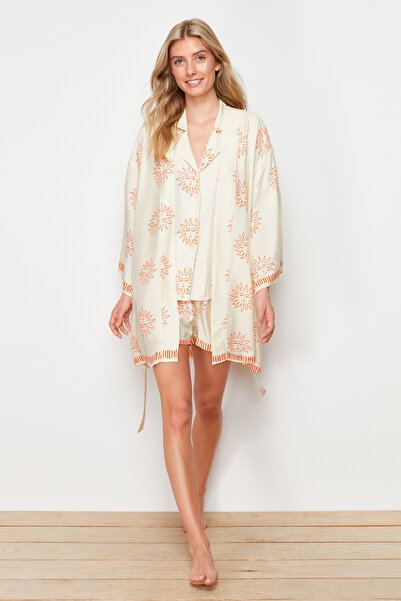 Trendyol Collection Galaxy mintás sokszínű viszkóz pongyola - THMSS24SB00013