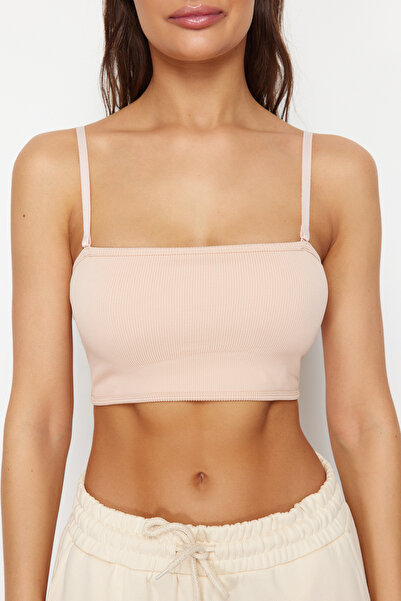 Trendyol Collection Bezešvá ramínka Pletená podprsenka bez ramínek - Thmss24Su00048