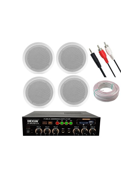OEM Mağaza Ses Sistemi Seti 4 Hoparlör Hat Trafolu Amfi
