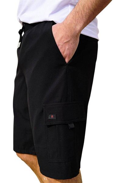 Miami Beach Μαύρο Cargo Pocket Long Model Ανδρικό μονόχρωμο σορτς παραλίας με υδατοαπωθητικό - 444-Μαύρο