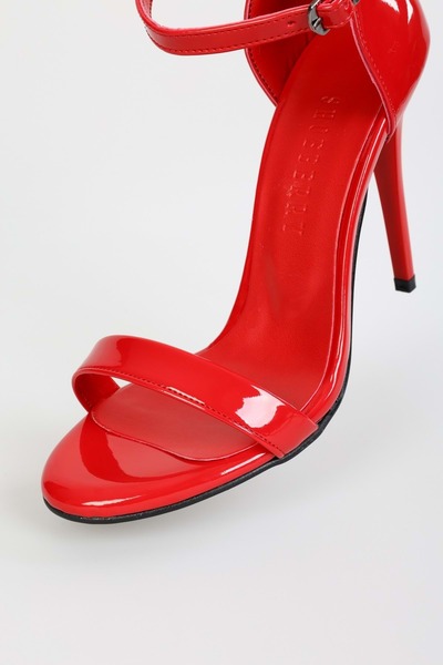 Shoeberry Női Lina Red lakkbőr egypántos sarkú cipő