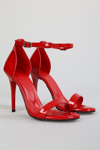 Shoeberry Női Lina Red lakkbőr egypántos sarkú cipő