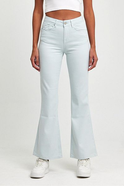 EXPLODE - Γυναικείο Ice Blue Lycra 5 Pocket Flare Παντελόνι
