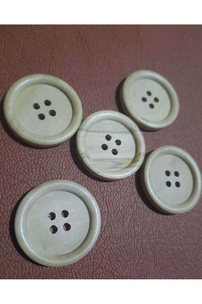 Beyna NATURAL WOODEN BOARD 3 CM BUTTON 1 PACK 10 PIECES