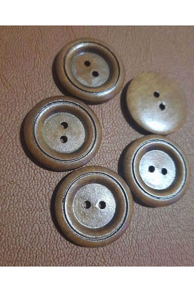 Beyna WOODEN BROWN BOARD 3 CM BUTTON 1 PACK 10 PIECES