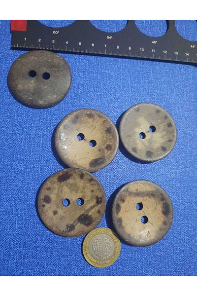 Beyna NATURAL WOODEN BOARD 4.5 CM COTTON BUTTON 1 PACK 10 PIECES