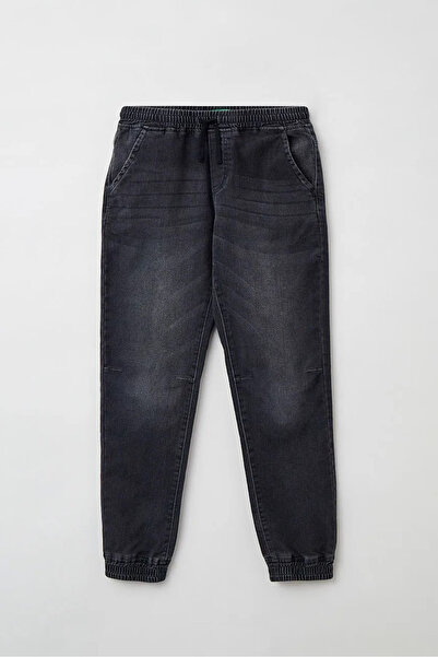 Benetton Boys' Elastic Trousers - Gray