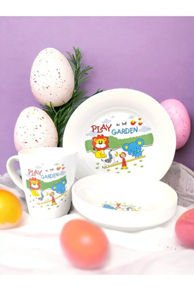 qtahya homes queen of kütahya 3 parça Bebek mama seti porselen çocuk yemek seti