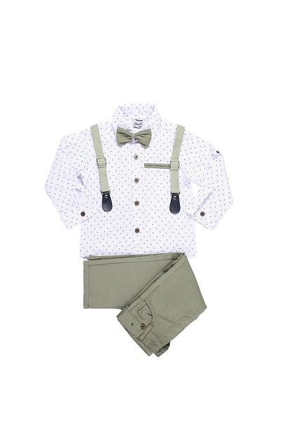 MİMBOKİDS Mimbo Kids Boy's Bow Tie Shirt Trousers 2-Piece Set