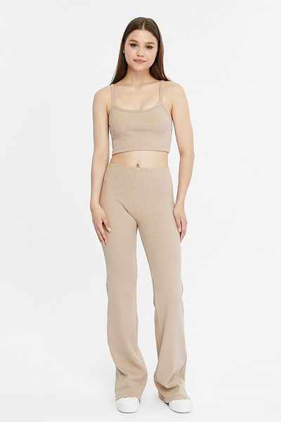 Nineteen Brand Palazzo Wide Leg Ecru Trousers