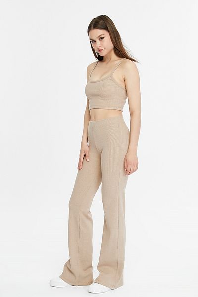 Nineteen Brand Palazzo Wide Leg Ecru Trousers