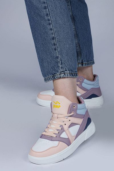 Jump 28746 High Top Salmon Pink - Purple Women's Sneaker Casual Sneakers