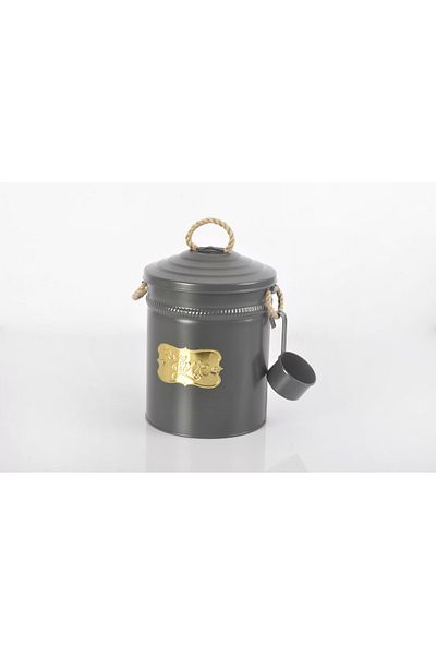 Evistro Metal Pulses Detergent Storage Bucket with Scale Anthracite