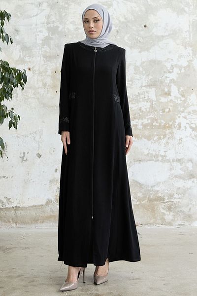 InStyle Ferace with Jewelled Collar and Arm - Black