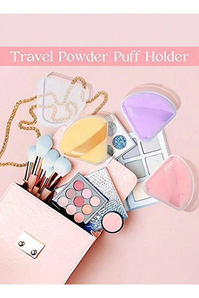 H&E LUXURY DESIGN Hijyenik Saklama Kutulu Pudra Fondöten BB Krem Yıkanabilir Siyah Uygulama Aparatı Puff Sünger