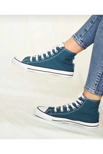 MİSSWEMODASHOES Cnv Unısex Uzun P.Yeşili Keten Spor Ayakkabı