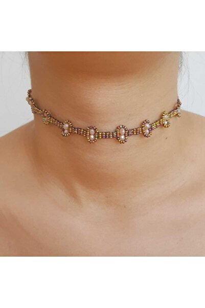 Handmade By HLY قلادة الرغيف الفرنسي الملونة المصنوعة يدويا