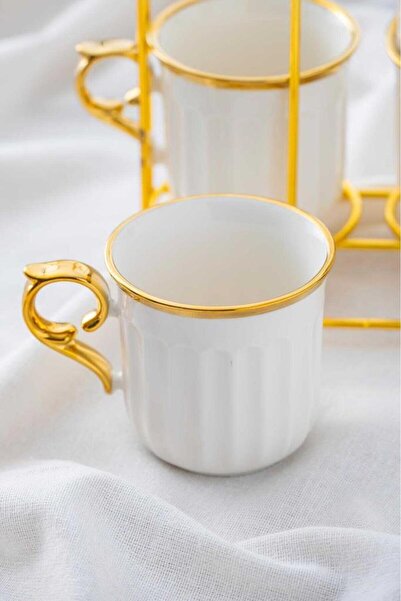 ACAR Maya Porselen Standlı 4'Lü Kupa PORJ-05218 gold rengi gönderilir