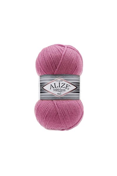 Alize Superlana Crochet 178 Ață pentru tricotat manual roz închis 100 Gr.