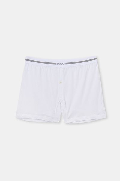 Dagi Weiße Modal-Boxershorts mit langen Beinen