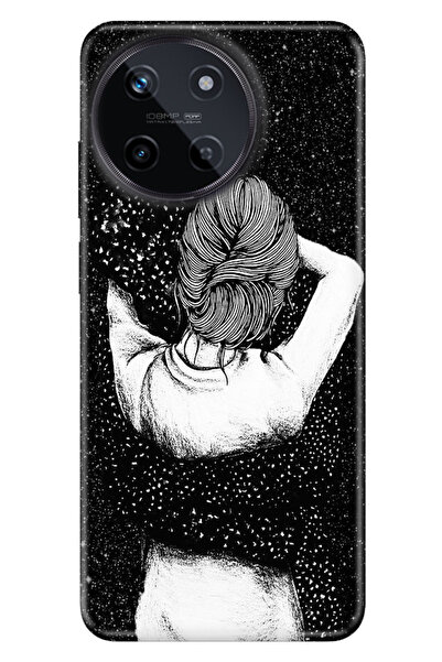 realme 11 4G Uyumlu Kılıf Resimli Baskılı Nano Silikon Siyah Aşk
