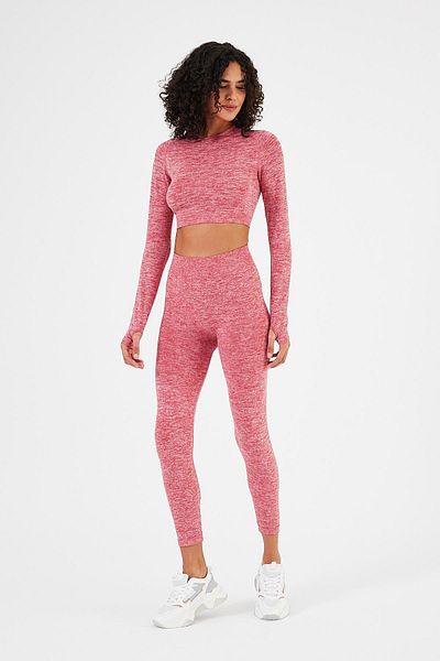 Penyelux Stretchy and Seamless Red Women's Yoga Sports Leggings - Powermotion