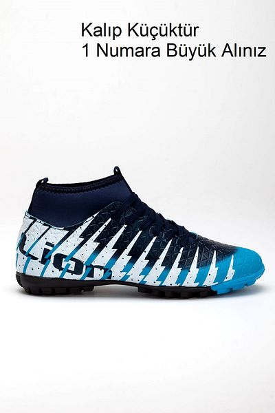Freemax Children's Astroturf Football Shoes with Socks Freemax.1453CCKHS Turquoise Navy Blue