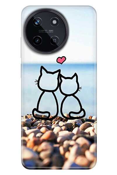 realme 11 4G Uyumlu Kılıf Resimli Baskılı Nano Silikon Kedilerin Aşkı