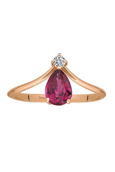 Sirius Pırlanta Pırlanta ve Damla Kesim Pembe Turmalin Taşlı Yüzük