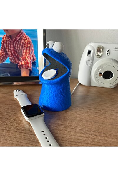 huni Kurabiye Canavarı Apple Watch Stand Uyumlu El Boyaması Figür - Sevimli Canavar Akıllı Saat Standı