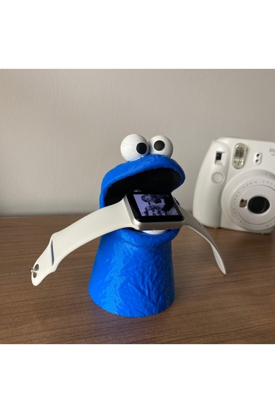 huni Kurabiye Canavarı Apple Watch Stand Uyumlu El Boyaması Figür - Sevimli Canavar Akıllı Saat Standı