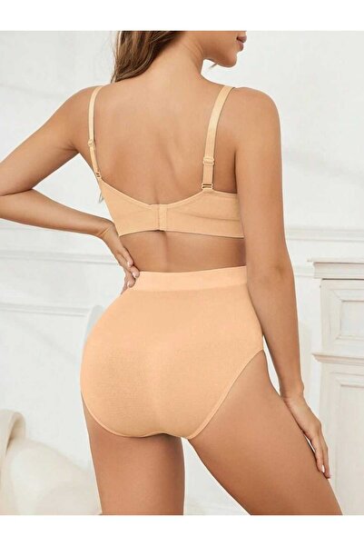 MADALİNA Women's 95% Cotton Maternity Panties Beige