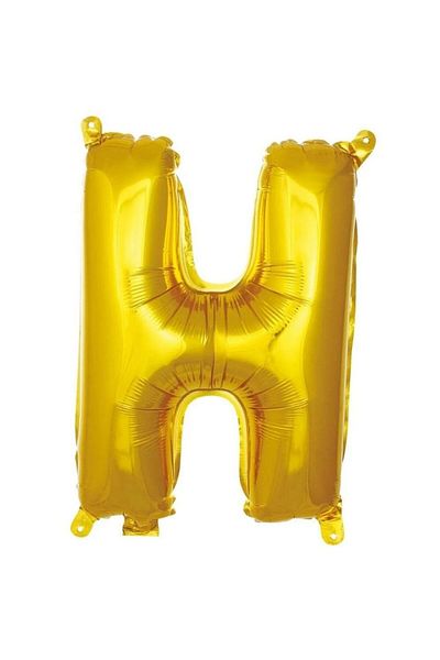 parti sürprizi 16'' Foil Balloon - Gold Color, Letter H, 1 Piece