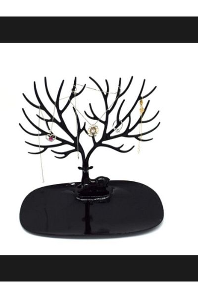 KdrElektronik Deer Jewelry Jewelry Tree Organizer - Deer Shaped Ring Earring Necklace Organizer white