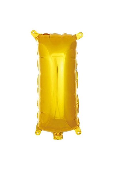 parti sürprizi 16'' FoIl Balloon - Gold Color, Letter I, 1 PIece