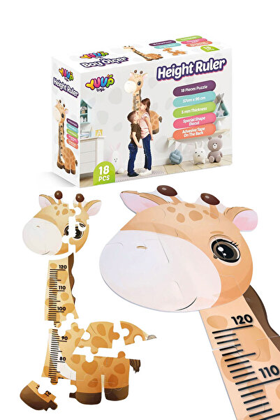 Toyaş لغز الزرافة إيفا 57x95 سم ملحق حائط - مقياس ارتفاع غرفة الأطفال