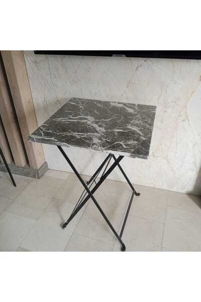 Oasis Diamond Grey Gerçek Mermer Yemek Masası 60 x 60 cm