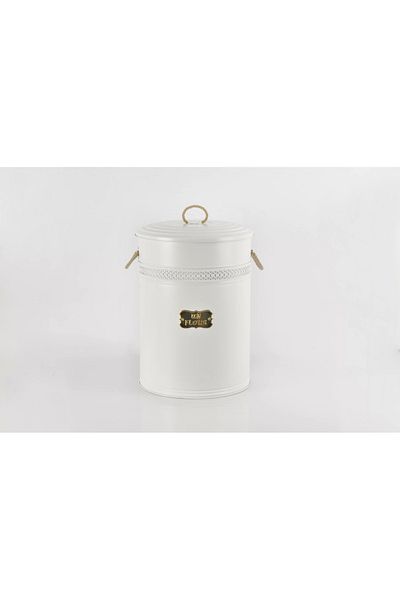 Evistro Metal 50 Liter Large Flour Pulses Bucket White