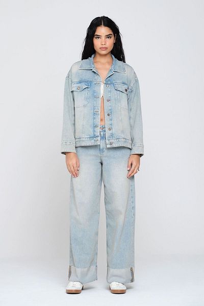 Pantamo Jeans Jachetă de jeans pentru femei, albastră, subțire