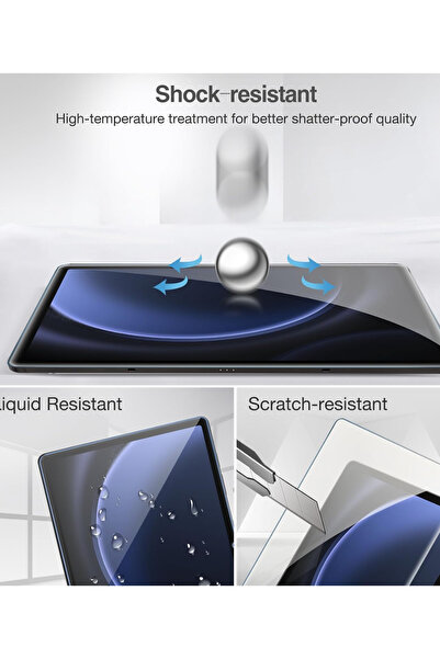 UniqAnatolia Samsung Galaxy Tab S9 FE Plus - Tempered and Unbreakable Screen Protector