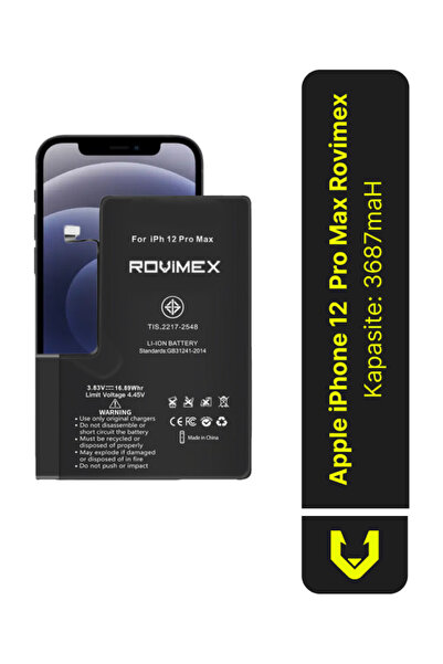 Rovimex Iphone 12 Pro Max Batarya Pil - 3687 mAh
