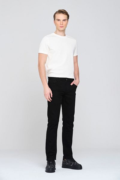 Pantamo Jeans Μαύρο Slim Straight Ανδρικό Jean Παντελόνι