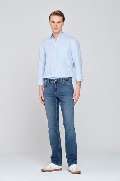 Pantamo Jeans Сини обикновени прави мъжки дънки