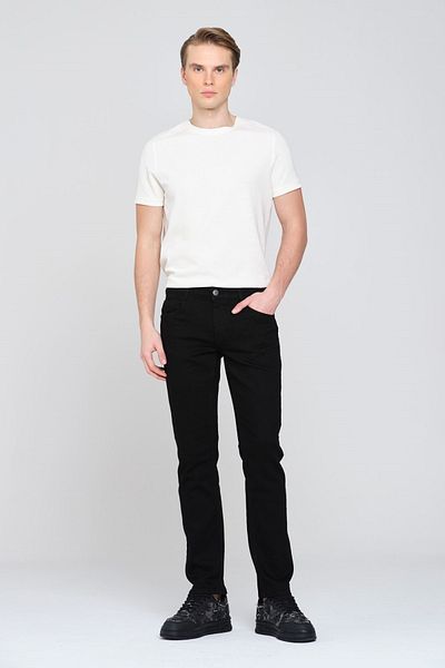 Pantamo Jeans Μαύρο Slim Straight Ανδρικό Jean Παντελόνι