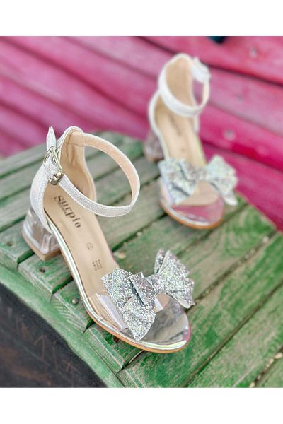 Surpie Shoes Pantofi cu toc transparent, pantofi cu toc pentru copii
